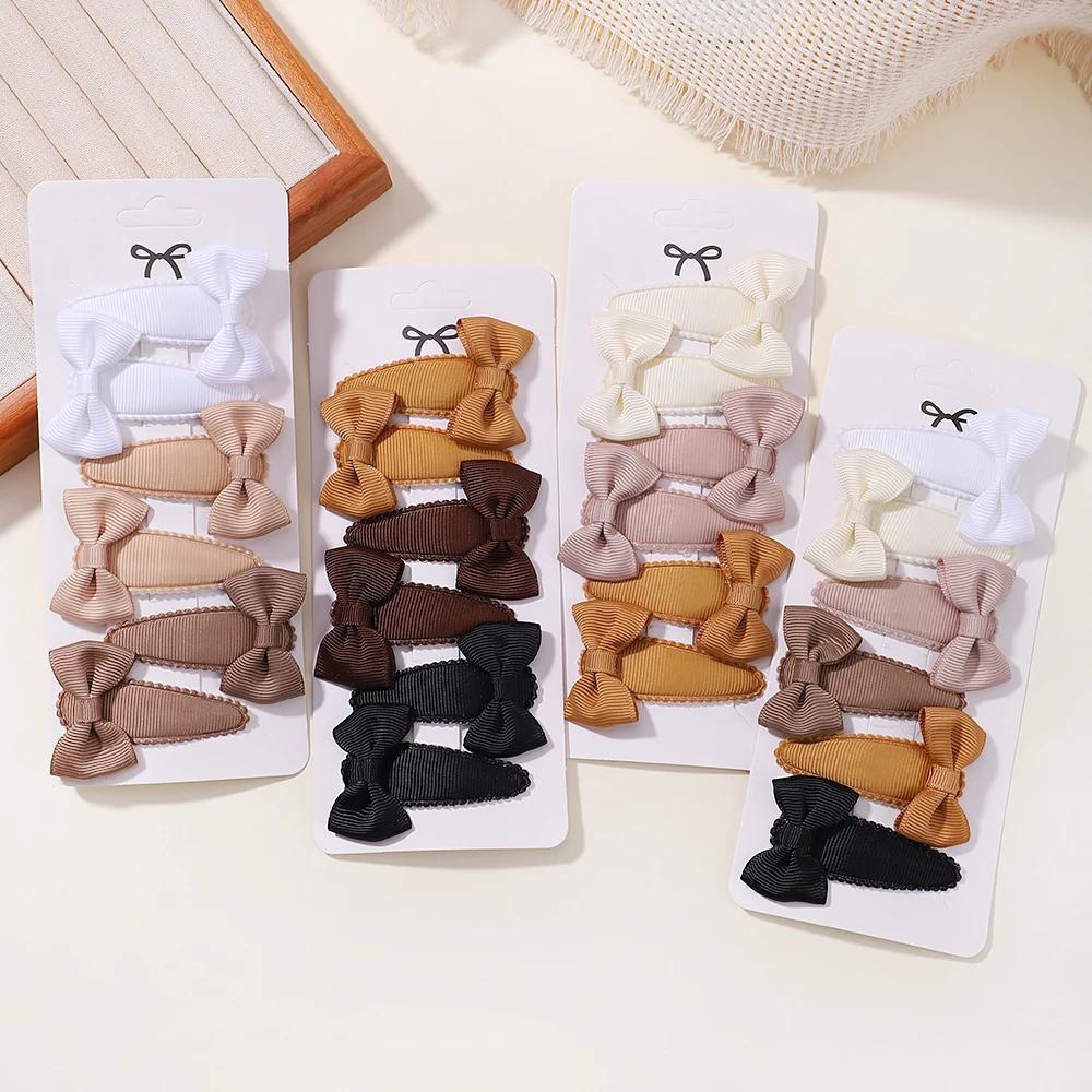 Children Fresh Hair Clips Set Girl Sweet Printe Flower Hairpin Lovely Kids Hair Accessories Cloth Barrettes Headdress Hairgrips