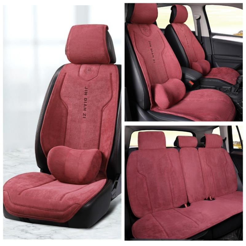 Full Set Suede Car Seat Covers Universal Four Season Breathable Seat Cushion Car Accessories Interior Car Seat Protector Covers