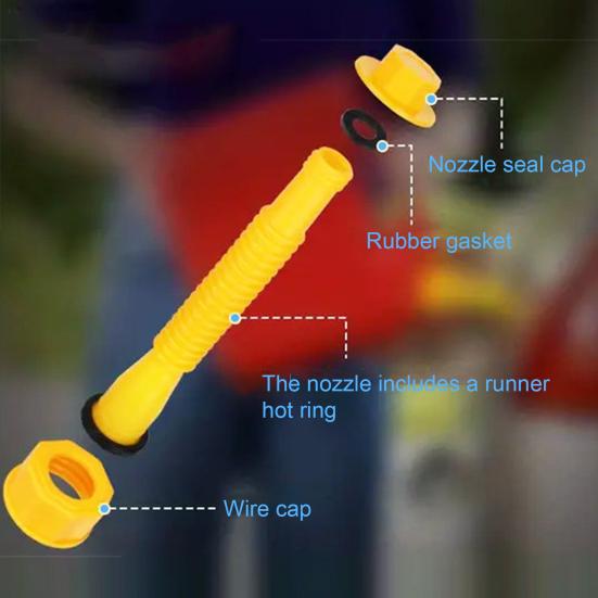 Gas Tank Spout Replacement Set with Flexible Nozzle Universal Wide Compatibility Simple Installation Replacement Gas Can Spout Kit