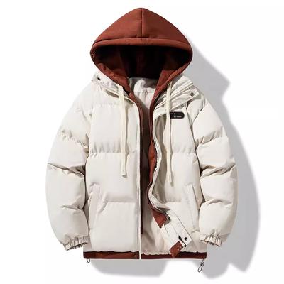 Fake Two Winter Cotton-padded Clothes for Men's Korean Version Loose Cotton-padded Clothes for Teenagers Hooded Thickened Warm Jacket
