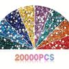 1000/Bag 5D Diamond Painted Beads, 20 Colors, 20,000 Round Bright Diamonds, Missing Particles Can Be Replenished