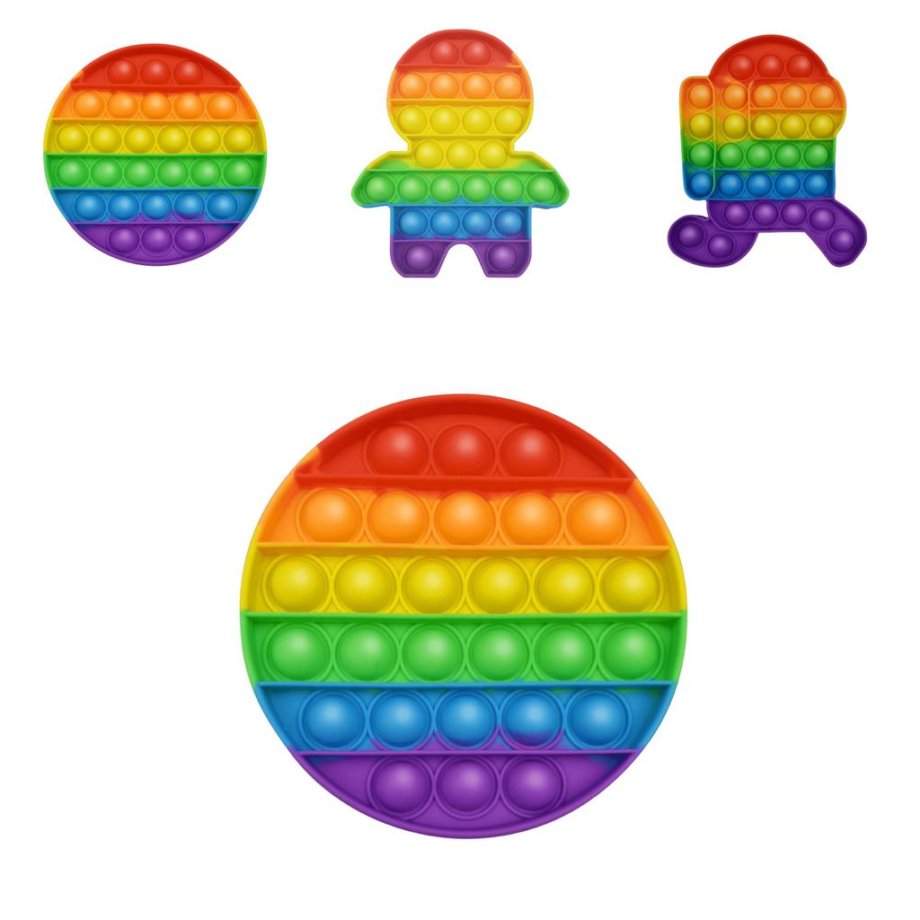 Colorful 12cm Rainbow Silicone Press Bubble Toy For Sensory And Educational Fun