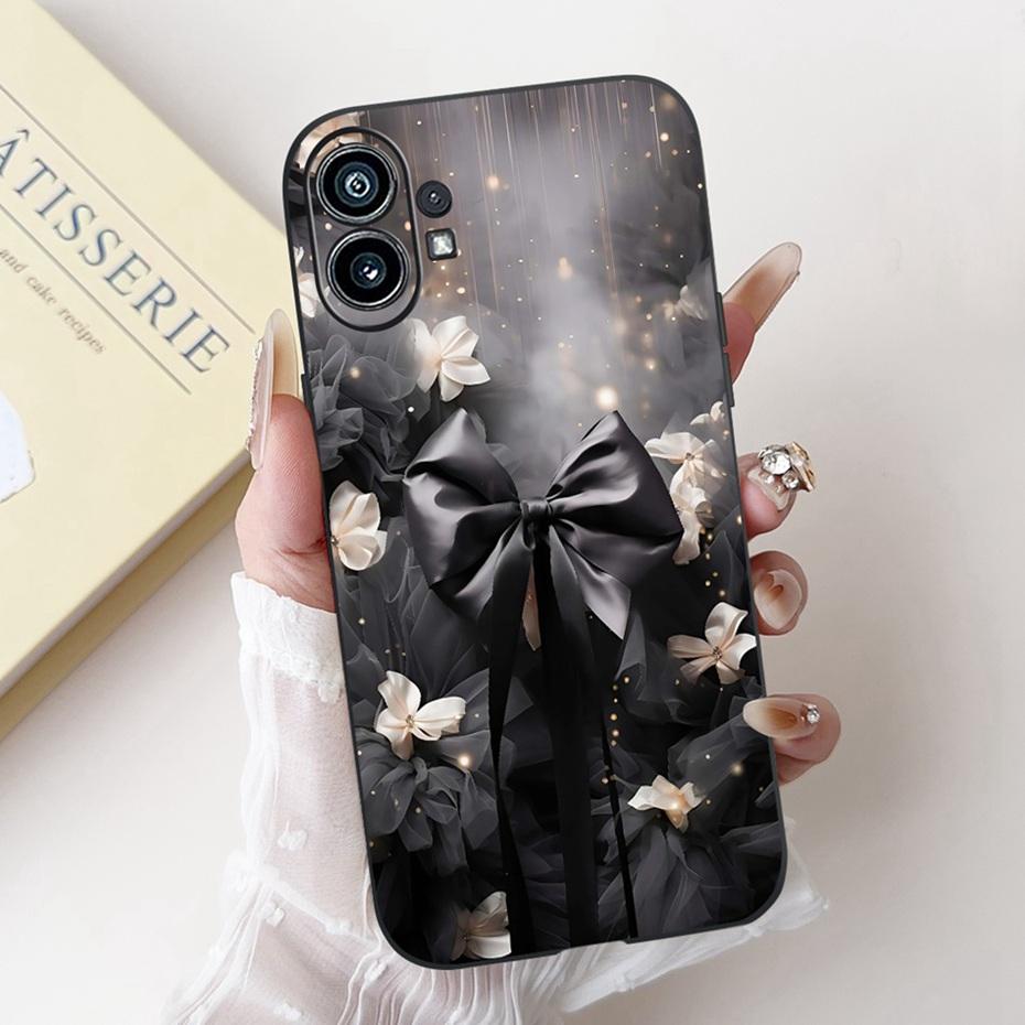 Fashion Painting Phone Case For Nothing Phone (1) Black Silicone Soft Cover For Nothing Phone One Phone1 Cases Bumpers