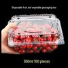 100-Pack 500ml Disposable Plastic Fruit Boxes with Lids