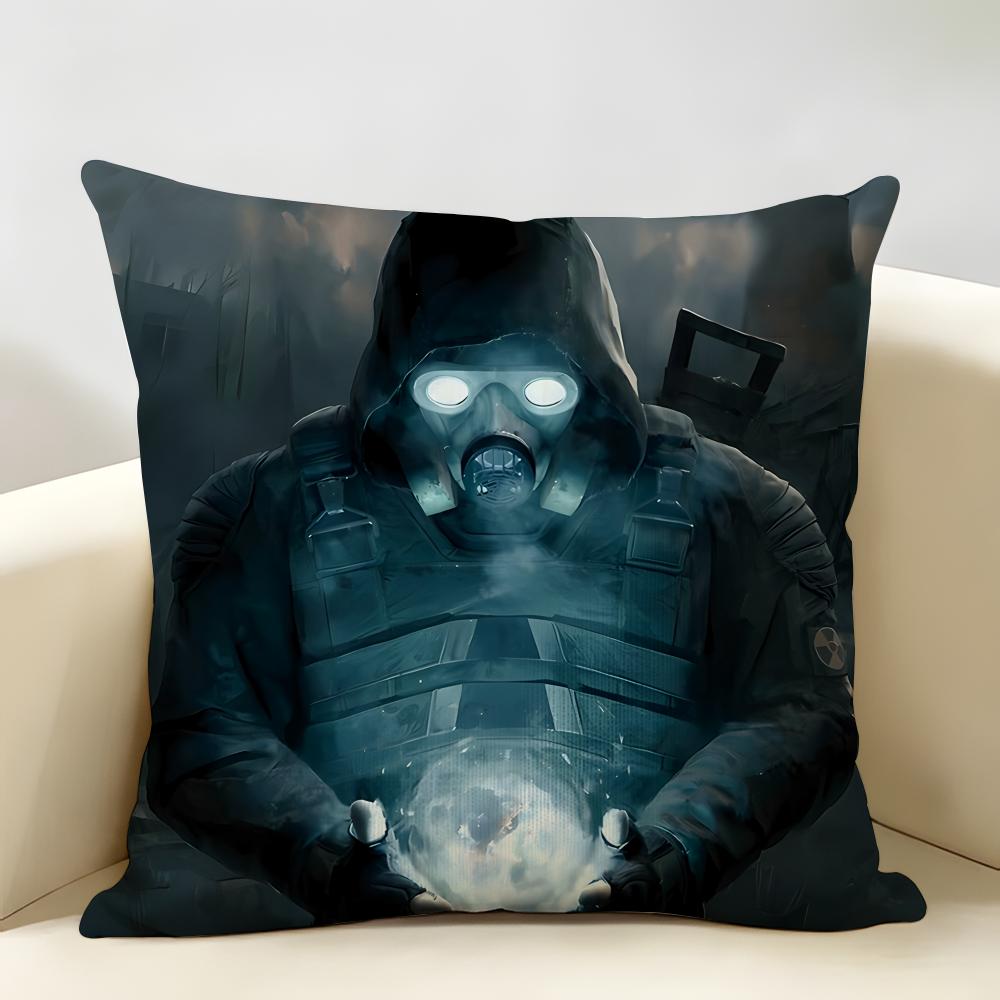 SStalker Cool Game Cushion Cover Natural Linen Organic Fabric DoubleSided Printing Room Sofa Decor Pillow Case