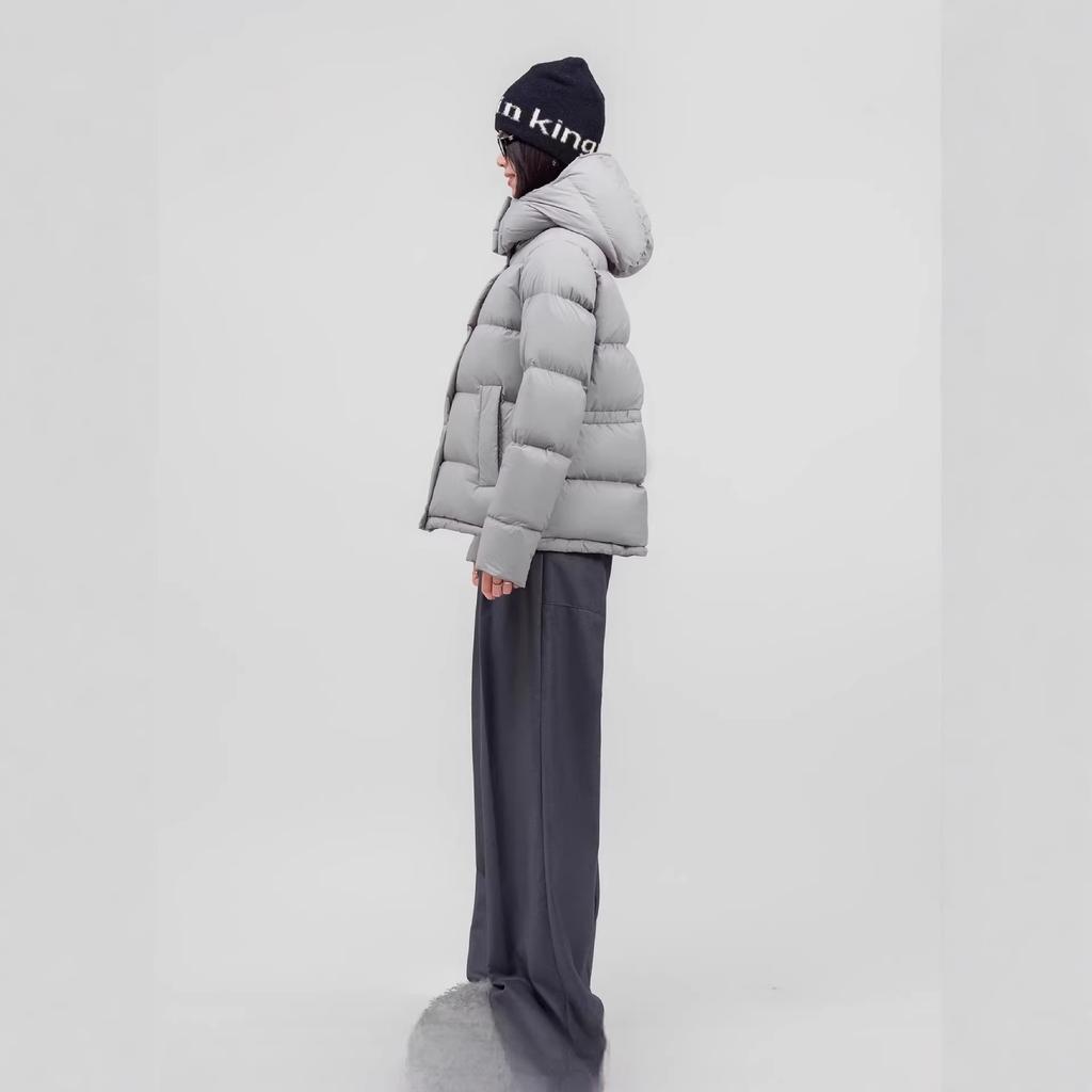 Home white duck down winter five grid down jacket women's fluffy down three-proof thickened warm jacket