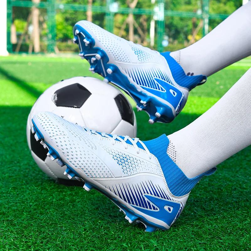 2024 Men's Soccer Shoes Large Size Ultralight Football Boots Boys Sneakers Non-Slip AG/TF Soccer Cleats Ankle Boots Unisex