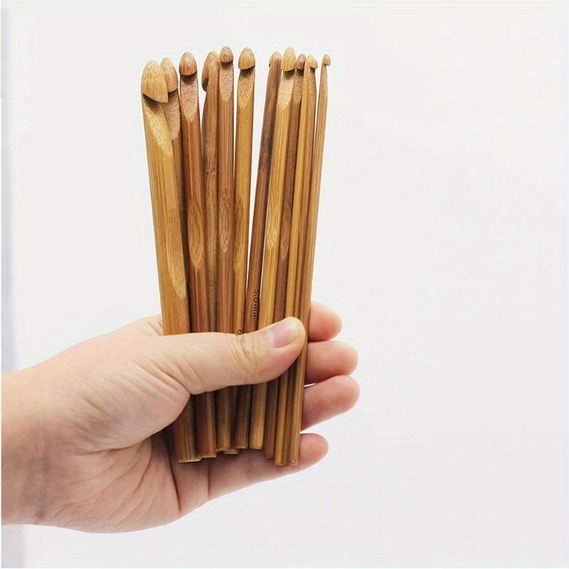 12pcs/set 3-10mm Bamboo Handle Crochet Hook Knit Craft Knitting Needle Weave Yarn for Handcrafted Weave Yarn Craft