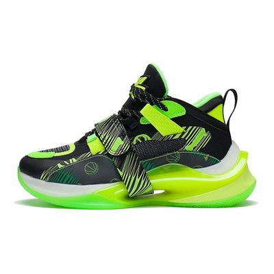 Li Ning Pioneer Ling Premium 2.5 Shock Absorption Support Basketball Shoes Kids Sneakers Black Green YKBS048-7