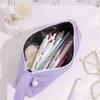 Casual Korean Style Large-Capacity Corduroy Pencil Case Students' Cute Pure Color Pencil