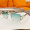 New Frameless Small Square Sunglasses With Rhinestone Accents For Fashionable Street Style