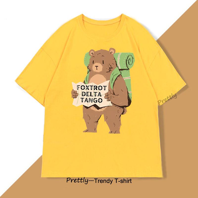 

T Shirt Foxtrot Delta Tango Graphic T Shirts for Men Women Loose Casual Clothing Fashion Short Sleeve Tshirt XXXL жёлтый