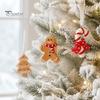 Red White Xmas Ornaments 4 Pcs Gingerbread Christmas Ornaments, Candy Cane, Tree, Lollipop, Durable Resin Holiday Man Tree Hanging Decoration for Home
