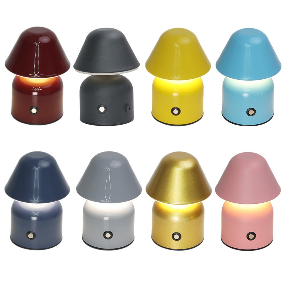 

Милый грибной ночник типа C с зарядкой, креативный грибной светодиодный ночник с сенсорным экраном, 1200 мАч, кофейный бар, украшение для дома, гостиной