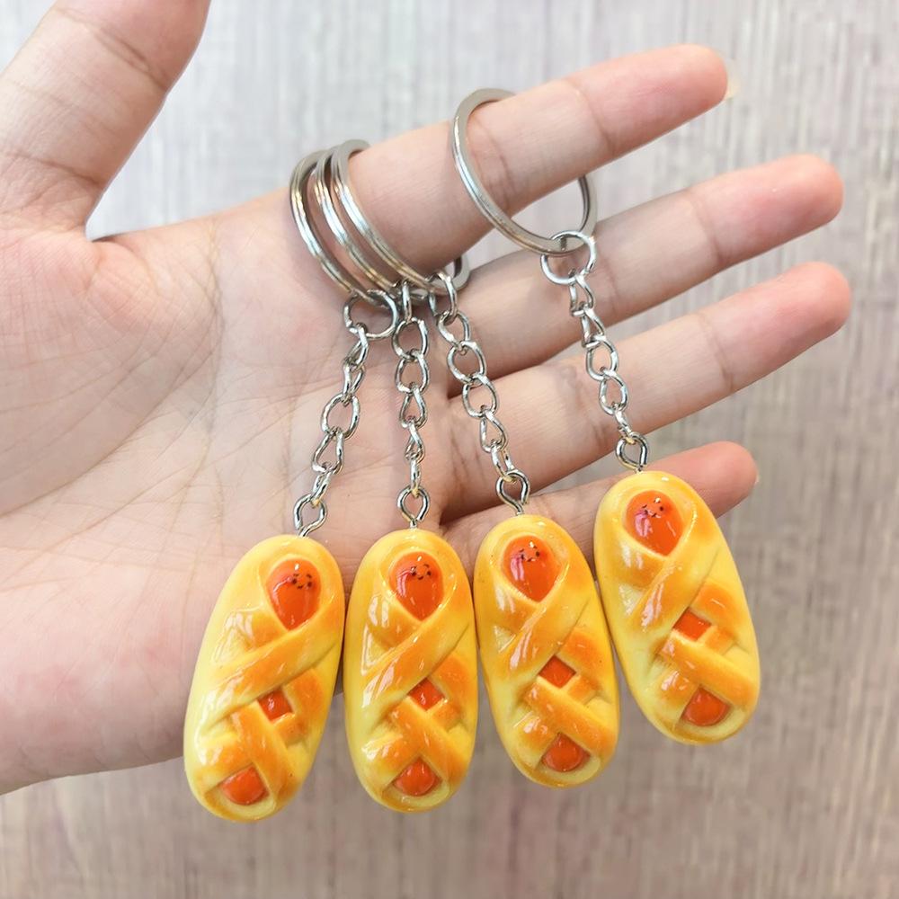 Simulation Food Keychain Bread Pendant Y2k Personalized Resin Keychain Couple Family Keychain Pendant