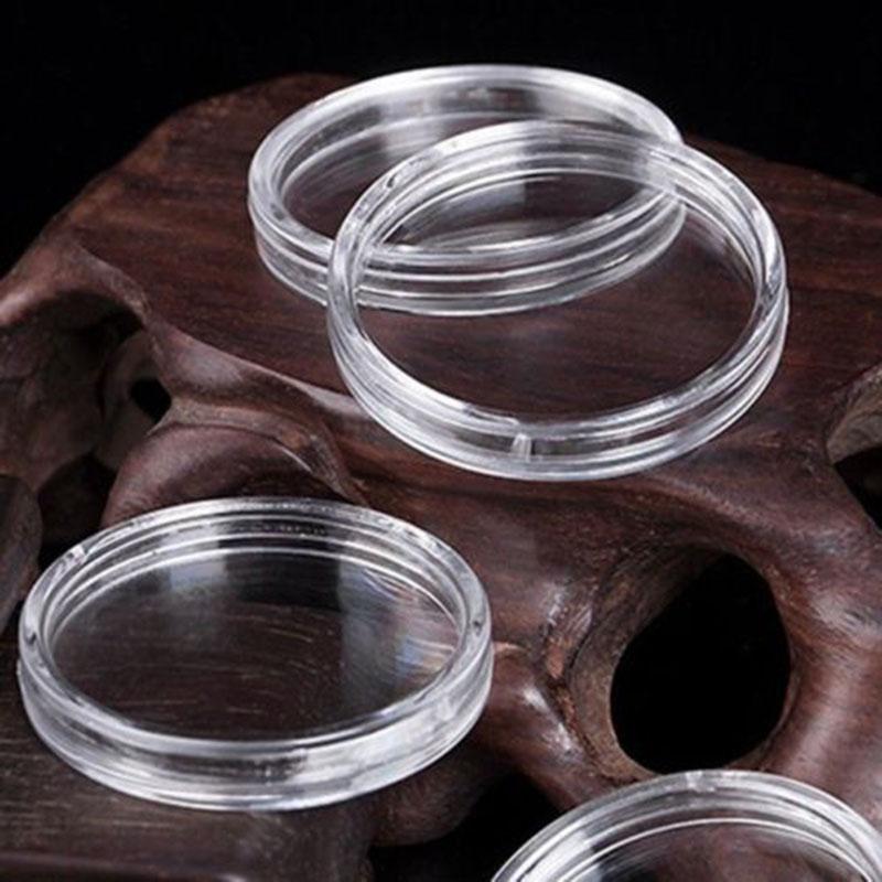 Container Coin Capsules Holder Storage Transparent Box Collection Plastic Protection Round 24mm Accessories Useful