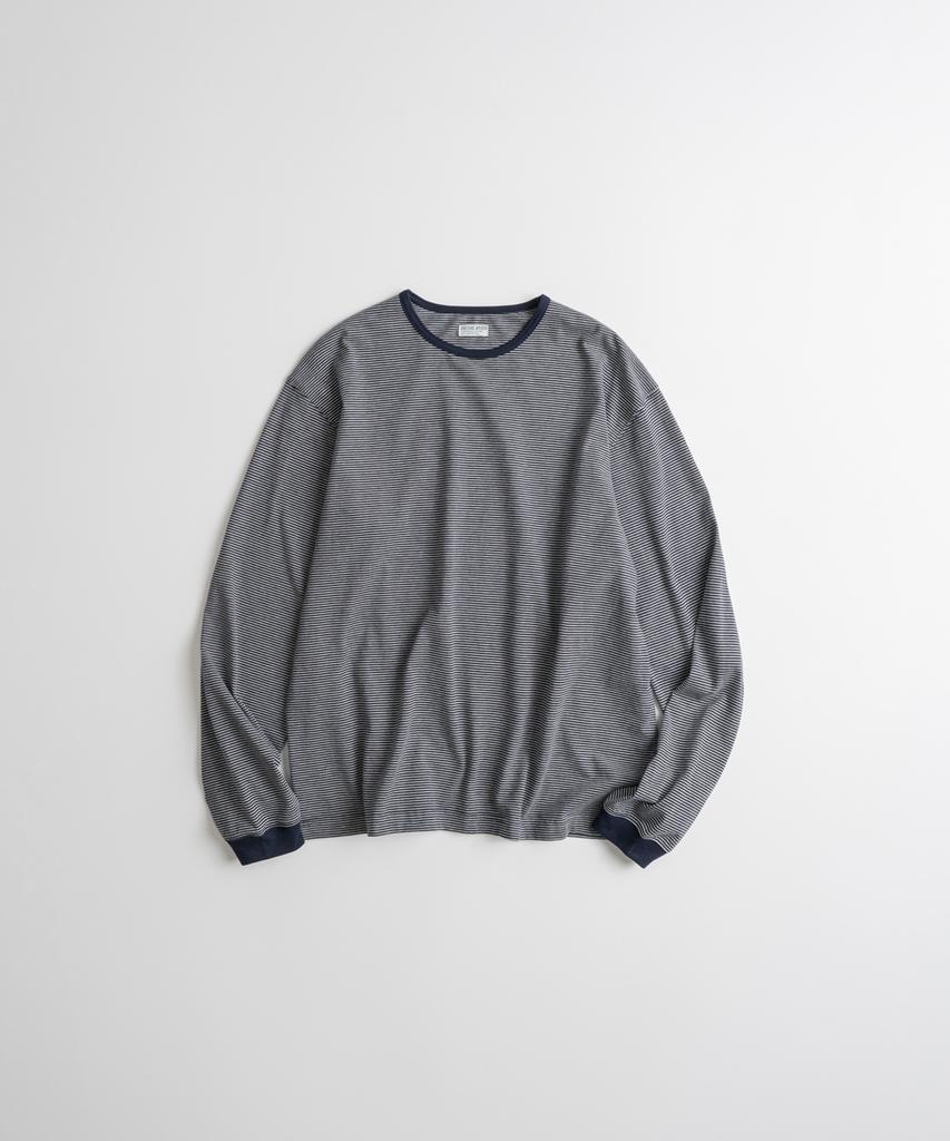 Bihebieo Crewneck Stripe L/S Shirts Grey/Navy