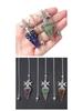 1690 Three-Phase Moon Seven Chakra Stone Resin Hexagonal Crystal Pendant Pendulum Cross-Border Jewelry