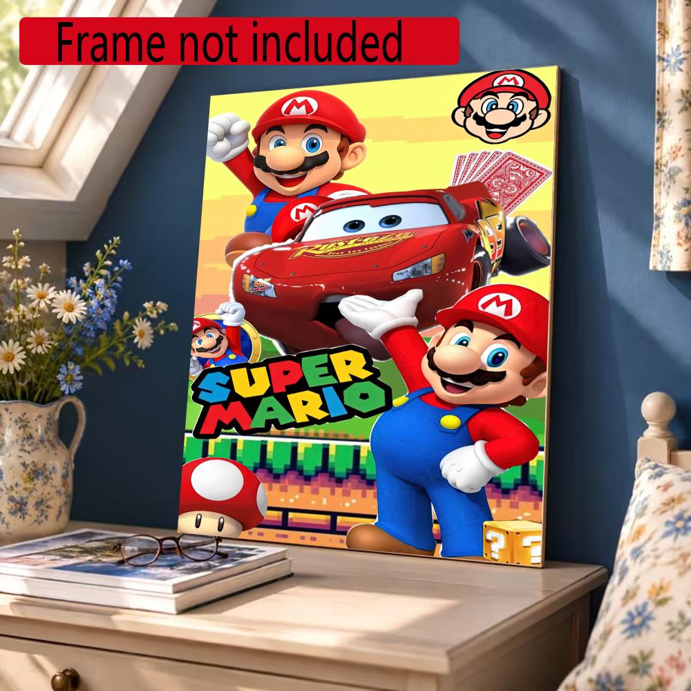 Mario 5D Diy Diamond Painting Round Diamond Mosaic Suitable For Beginners Diamond Painting Rhinestones Gift Frameless