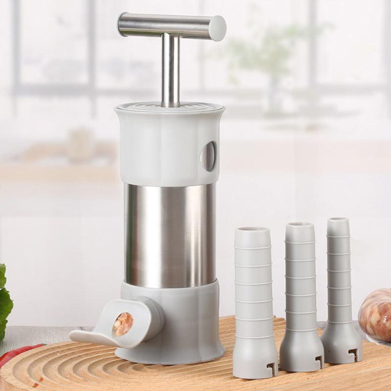 Stainless Steel Sausage Meat Stuffer Horizontal Sausage Maker Homemade Kitchen Meat Sausage Maker Tool Sausage Filler