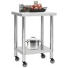 VidaXL Table de travail de cuisine avec roues 60x30x85 cm Inox