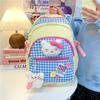 Schoolbag Cute Dopamine Splicing Plaid Kitty Cat Large Capacity Women's Backpack Korean Version Going Out Versatile Student Schoolbag