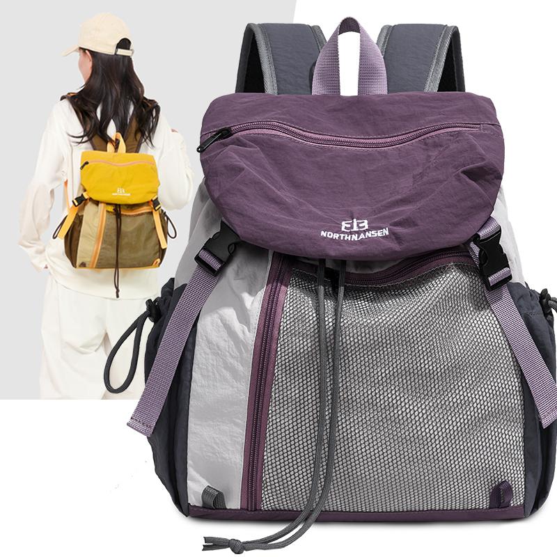 Outdoor Waterproof Backpack Color Block Women's Large Capacity Travel Backpack
