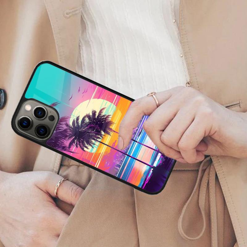 Synthwave Retro 80s Neon Magnetic Phone Case For APPLE iPhone 17 Air 16 14 13 12 Pro Max 15 Plus Wireless Charge MagSafe Cover