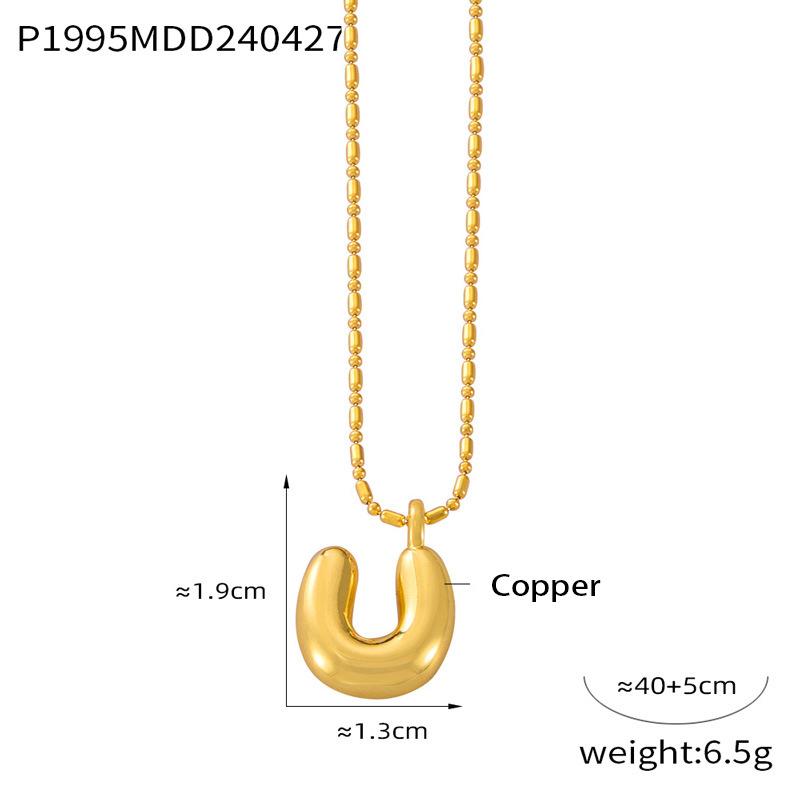 26 English Letter Copper Pendant Titanium Steel Necklace Female Niche Personality Collarbone Chain