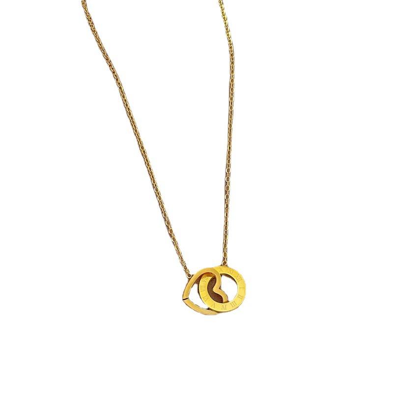 Love Ring Minimalist Furnace Real Gold Necklace Female Collarbone Chain With Jewelry