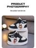 Girls' High-Top Canvas Shoes: Soft Sole, Shock-Absorbing, Anti-Slip Sports Sneakers for Toddlers & Kids - Autumn/Winter 2025 Collection.