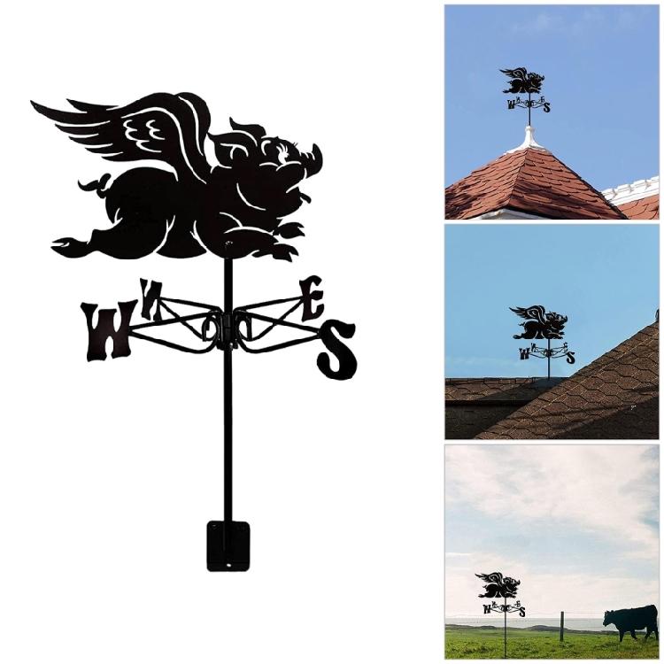 Metal Weather Vane Rustproof Wind Direction Light for Outdoor Garden Decoration Ornament Farmhouse Accessories