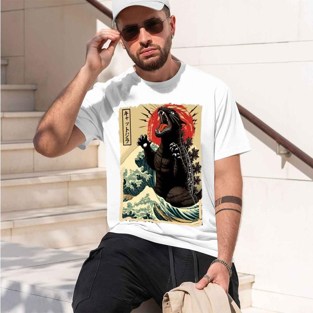 Zilla T Shirt Great Wave Funny Tshirt For Unisex Unisex Japanese Tshirt D Tshirts One Stret Casual Tee 2026 New Model Shortsleeve