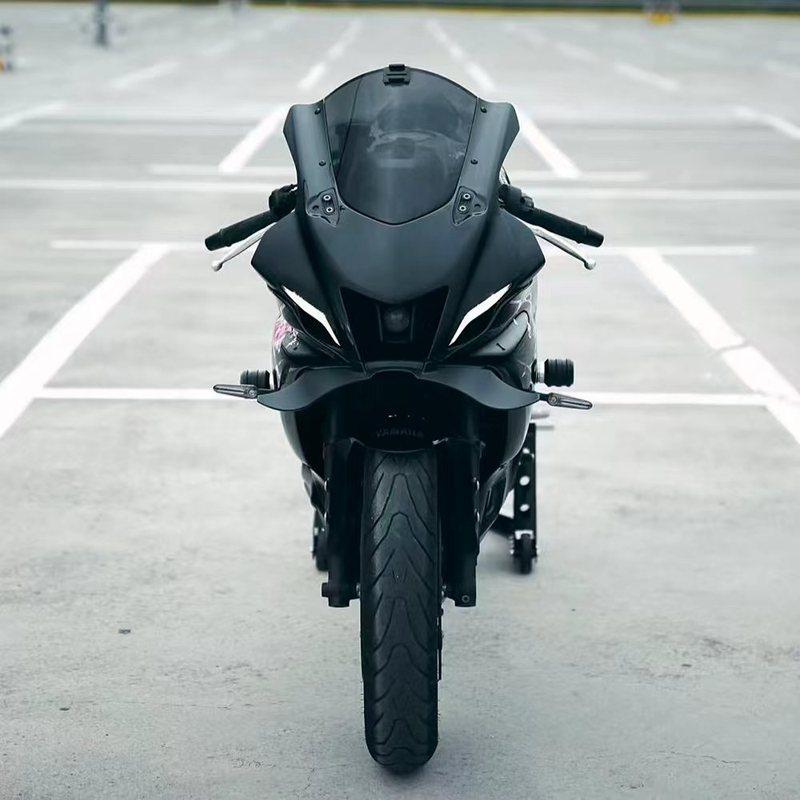 For YAMAHA R7 2022-2025 Motorcycle Beak Winglet Downforce Naked ABS Plastic Frontal Spoilers Front Lower Lip Spoiler Fixed Wing