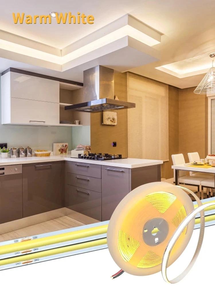 

COB LED Strip Lights 12V 24V 10M 5M 3M 2M 1M 320LEDs/M High Density Flexible LED Tape 2700K 4500K 6000K Kitchen Room Decor 8mm 24v&amp;1M