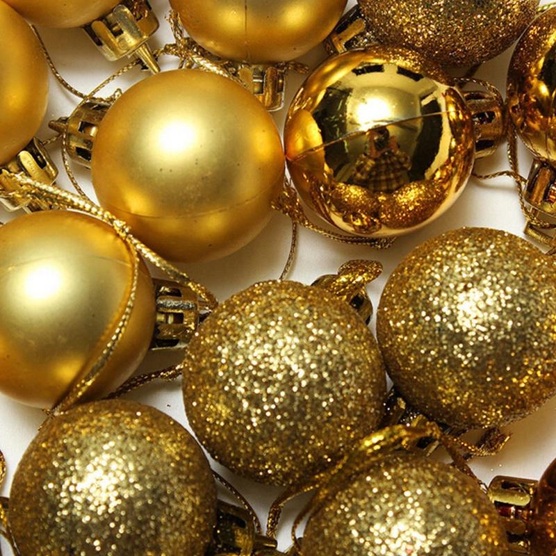 24Pcs Christmas Tree Balls Decor Ornament Xmas Party Decorations Glitter Balls  Festival Supplies