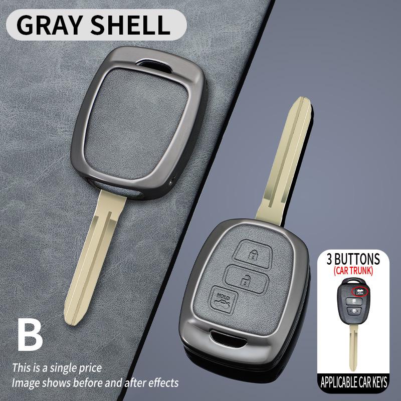 

Чехол для ключа Toyota Veloz/Avanza: Металлический кожаный защитный чехол с застежкой Set