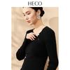 HECO Butterfly Brooch Twisted Collar Long Sleeve Knit Top