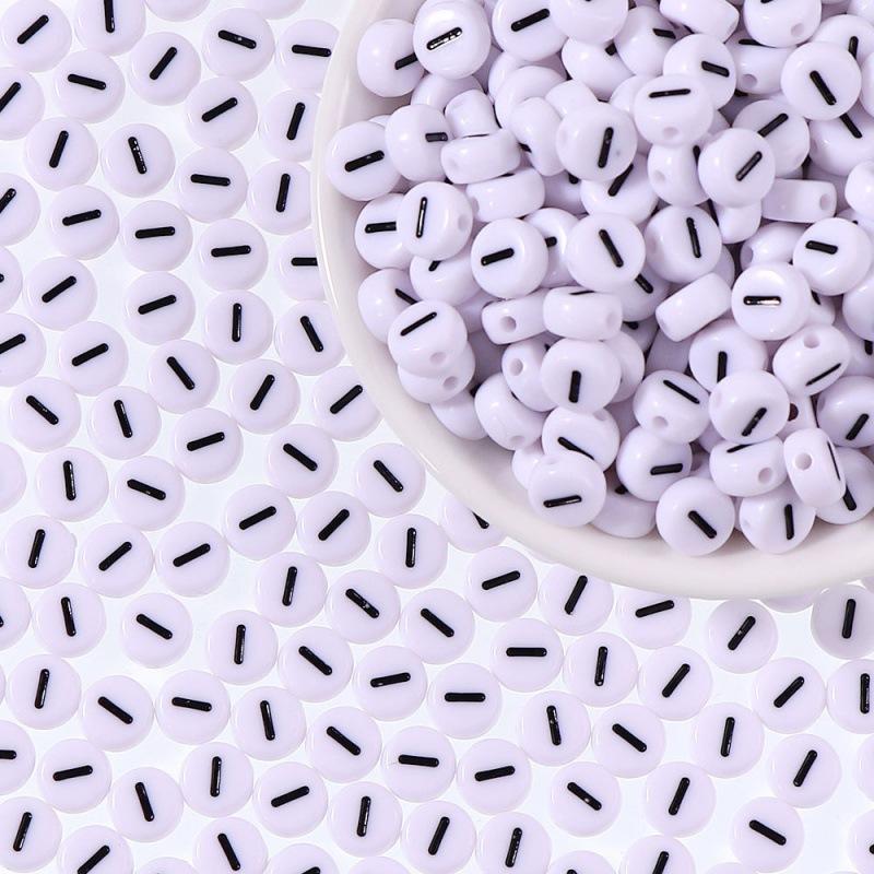 100/Bag Diy Black And White English Acrylic Letter Beads Handmade Bracelets Necklaces Beaded Accessories