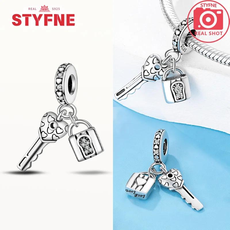 Exquisite Original Couple Love Boy&Girl Dangle Charms Heart Beads Copper Bracelet For Women Diy Jewelry Gift Charms Beads