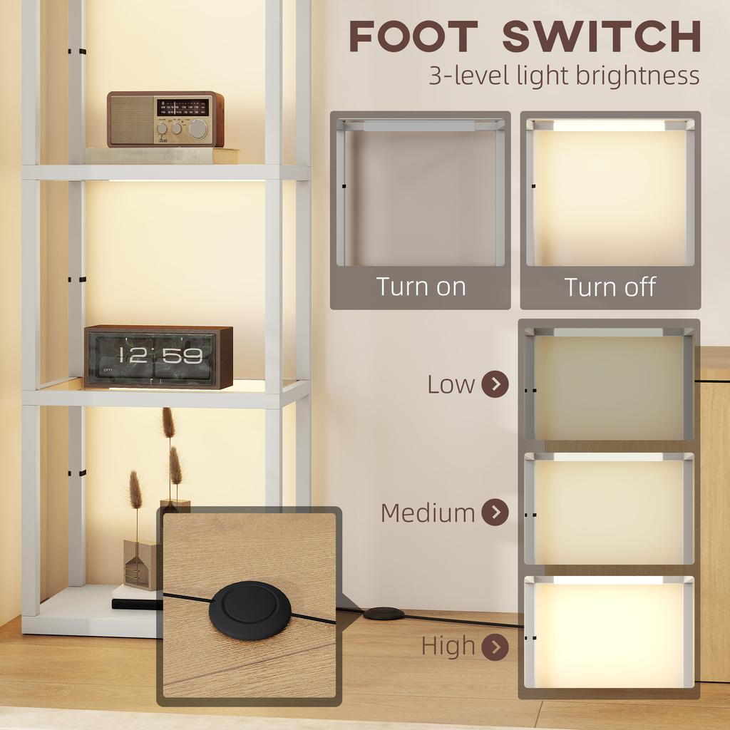 Four-Shelf Floor Lamp - Grey
