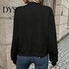 Comfortable Women Workwear Fall Winter Zip-Up Jacket, Solid Color Long Sleeve Casual Jacket Outwear, Round Neck Autumn Coat with Ribbed Collar
