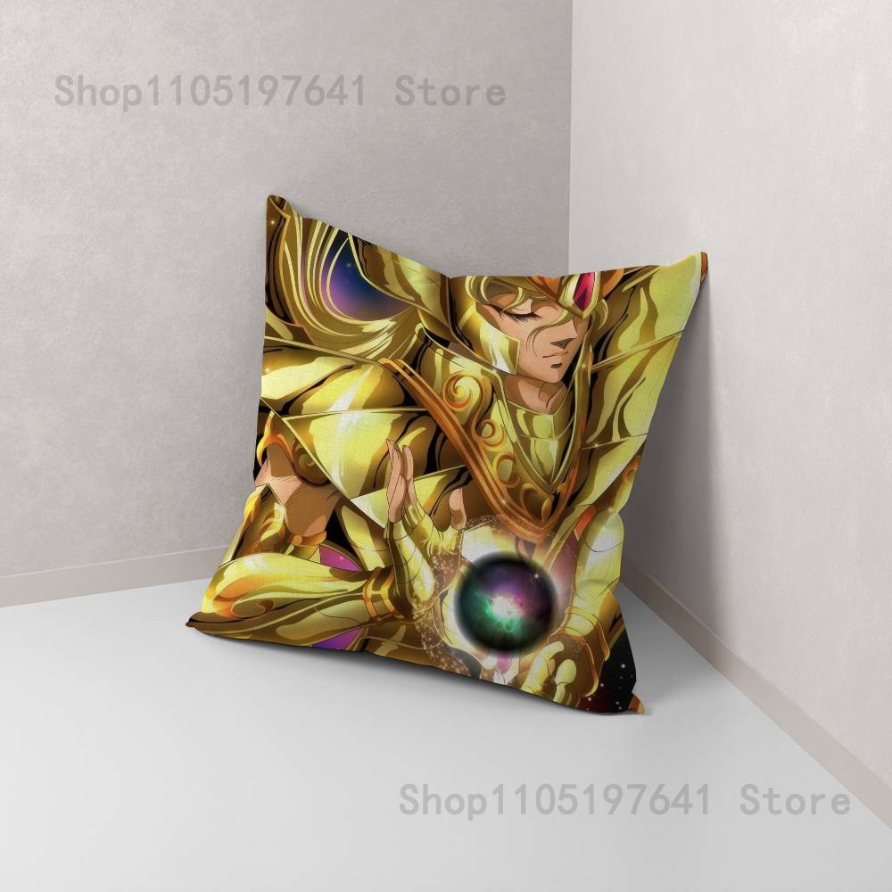 Saint Seiya Virgo Shaka Pillow Case Cute Cartoon Anime peripheralsBedroom Sofa Decorative Cushion Cover Soft Cushion Cover