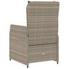Garden Chair Set 2 pcs Adjustable Light Grey Poly Rattan