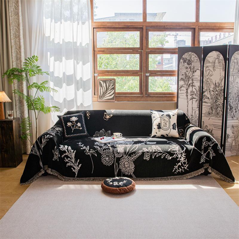 Полотенце для дивана «Четыре сезона» Универсальное Улучшенное чувство Современный ветер Всесторонний чехол для дивана Цельное Нескользящее и Пылезащитное Полотно-полотенце Sofa towel custom one square