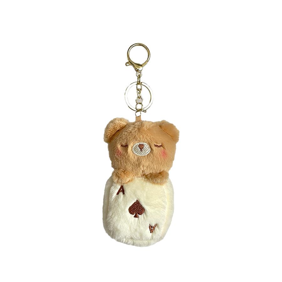 Cute Poker Card Animal Doll Plush Pendant Cute Rabbit Frog Doll Doll Schoolbag Hanging Decoration