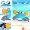 Crawling Crab Toy for Baby Rechargeable Crab Run Away with Music Led Light Up Toddler Gift Electric Induction Escape Toys