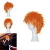 Bright Bleach Kurosaki Ichigo Wig Cosplay Hairpiece Adult Party Prop