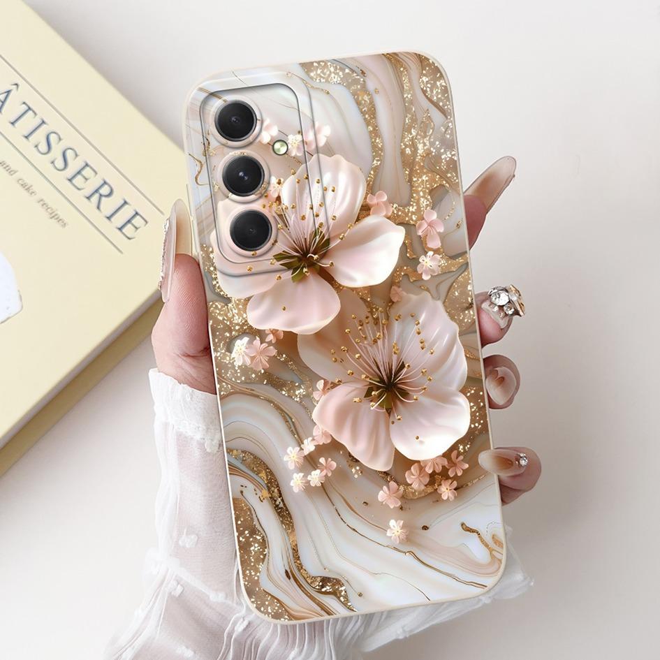Case For Samsung Galaxy A53 A54 A55 5G Cover SM-A536B SM-A546V SM-A556B Shockproof Funda Fashion Flower Soft Silicone Matte Etui