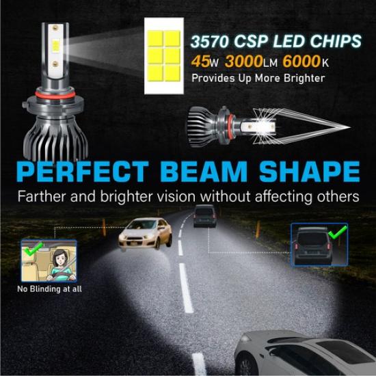 For GMC Sierra 1500 2500 1999 2000-2006 C/K Pickup LED Headlight High/Low Bulbs